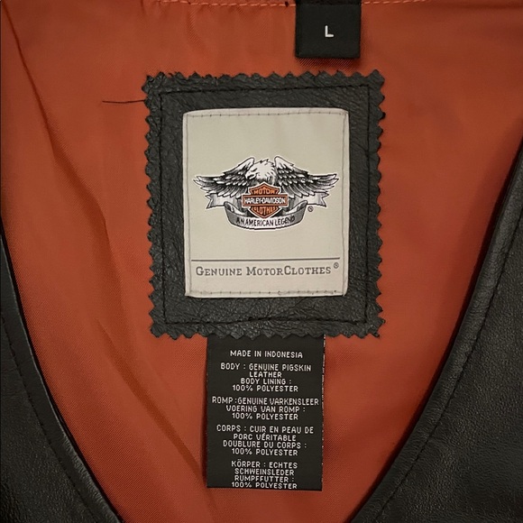 Harley-Davidson Black Leather Vest - Picture 2 of 3